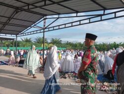 BABINSA KORAMIL 10/TANAH JAWA AMANKAN PELAKSANAAN SHOLAT IDUL ADHA 1446 H DI NAGORI SIDOMULYO 1 BALIMBINGAN