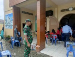 Babinsa Koramil 14/Raya Amankan Ibadah dan Perayaan Sekolah Minggu di GKPS Raya Kota