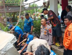 Polsek Siantar Barat Cek TKP dan Evakuasi Pekerja Tertimpa Reruntuhan Bangunan