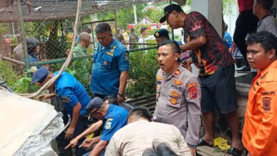 Polsek Siantar Barat Cek TKP dan Evakuasi Pekerja Tertimpa Reruntuhan Bangunan